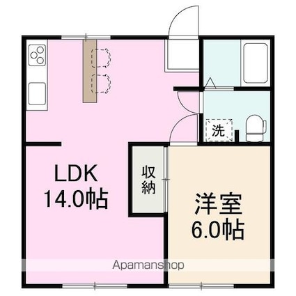 つくしコーポ[1LDK/40.57m2]の間取図