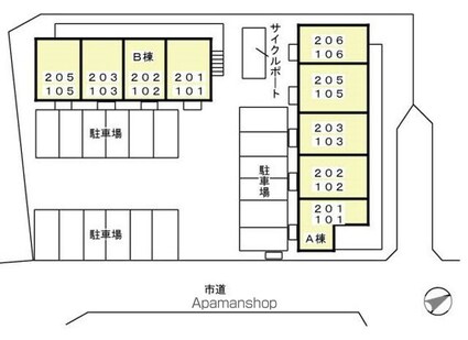 アルバ　Ｂ[1LDK/28.98m2]の配置図