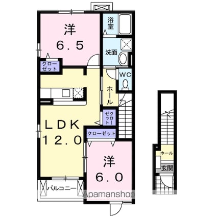 ブライト・ヒルサイドⅣ[2LDK/58.86m2]の間取図