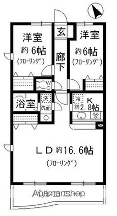 マ・ピエス　Ｅ　ＩＩＩ[2LDK/65.43m2]の間取図