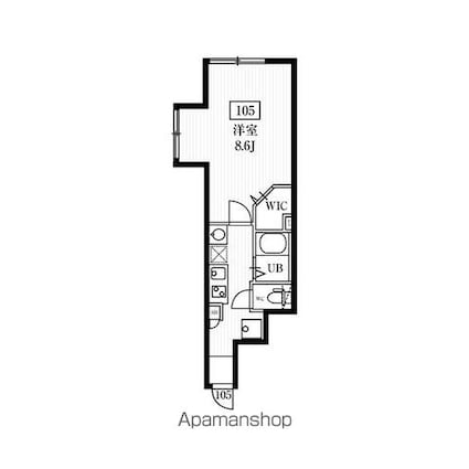 ミハス久我山[1K/25.67m2]の間取図