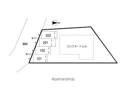 コンフォートヒル[1LDK/36m2]の配置図