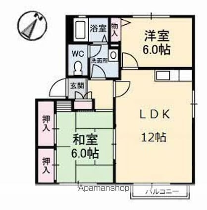ディアス藤井[2LDK/55m2]の間取図