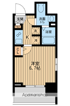 ＫＤＸレジデンス板橋本町[1K/22.3m2]の間取図