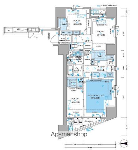 中野区南台のマンションの間取り