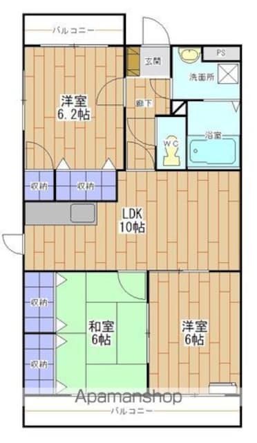 シュプレム・Ｔ[3LDK/65.5m2]の間取図
