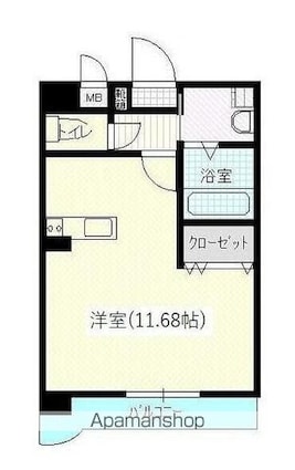香川県高松市塩上町２丁目[1K/30.03m2]の間取図