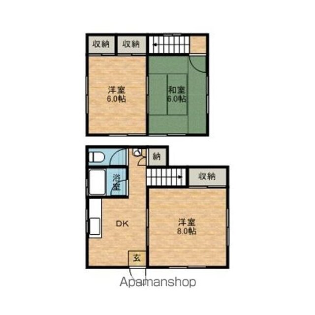 斉丸アパート[3DK/55.5m2]の間取図