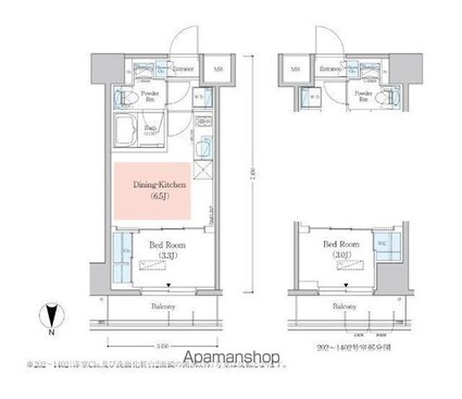 アーバネックス深川木場[1DK/25.25m2]の間取図