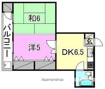越智ビル[1DK/38m2]の間取図