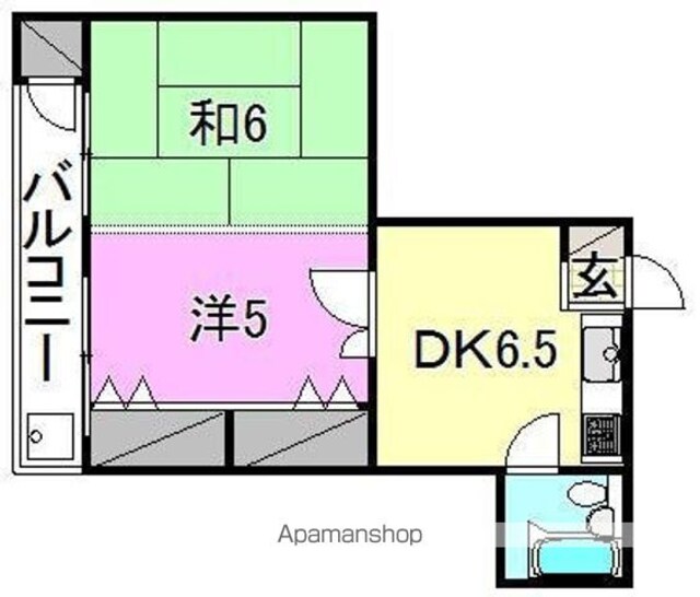 越智ビル[1DK/38m2]の間取図