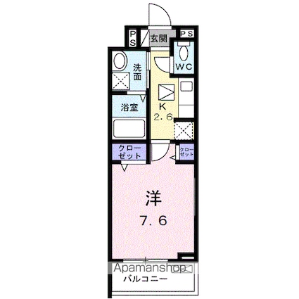 サンクレール[1K/27.02m2]の間取図