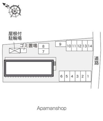 レオパレスグリーングラス[1K/23.18m2]の配置図