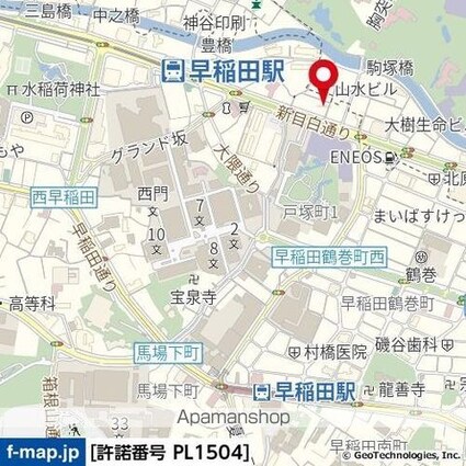 東京都新宿区西早稲田１丁目[1K/20.16m2]の周辺2
