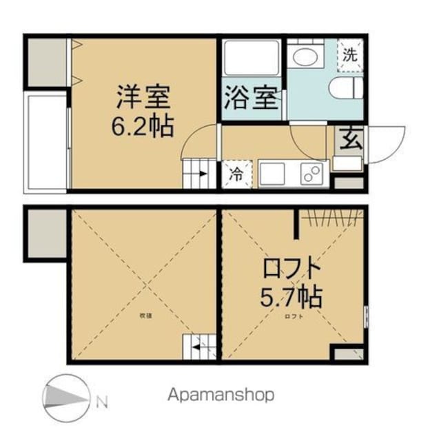 ＥＰＯ台原メゾン[1K/20.78m2]の間取図