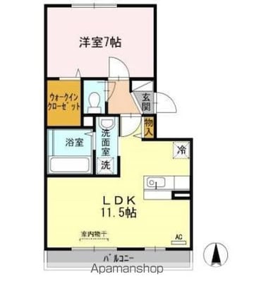 サンフラワー今里[1LDK/43.33m2]の間取図