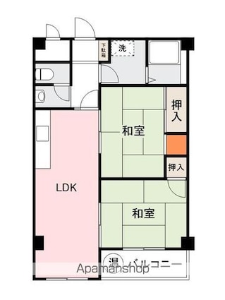 桜町ハイツ[2LDK/51.72m2]の間取図