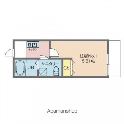 カインドネス吉祥寺南町Ａ棟[1K/19.23m2]の間取図