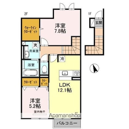 エルカーサ[2LDK/66.66m2]の間取図