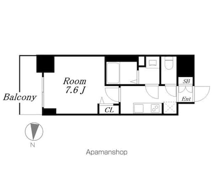 ＳＨＯＫＥＮ　Ｒｅｓｉｄｅｎｃｅ名古屋太閤通[1K/25.67m2]の間取図