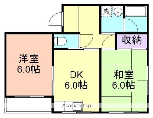 和歌山県和歌山市和歌浦中１丁目[2DK/40.24m2]の間取図