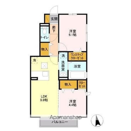 ファセリア　Ａ[2LDK/51.14m2]の間取図