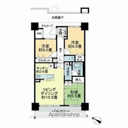 アドグランデ荒井[3LDK/69.01m2]の間取図