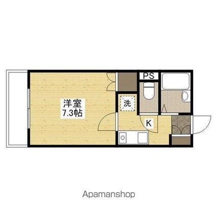 広島県広島市安佐北区亀山５丁目[1K/21.8m2]の間取図