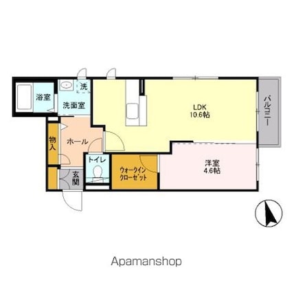 ヴィラージュおゆみ野[1LDK/40.5m2]の間取図