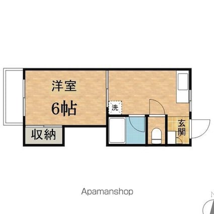 アンビシャス[1K/23.02m2]の間取図