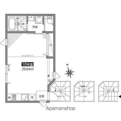 グランエッグス上野毛[1R/29.64m2]の間取図
