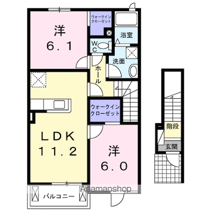プルマージュＡ・Ｒ[2LDK/57.64m2]の間取図