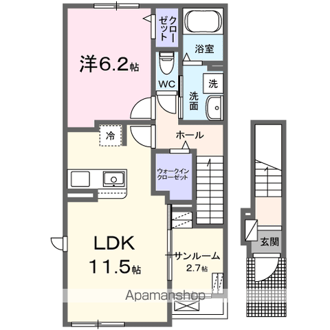 べルデュールⅠ 201 ｜ 福岡県福岡市南区野多目４丁目6-20（賃貸アパート1LDK・2階・50.96㎡） その2