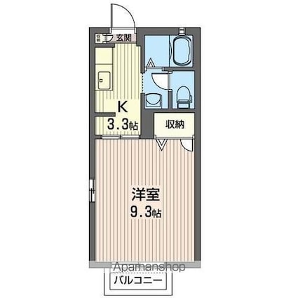 ウェルフェアＢ[1K/28.2m2]の間取図