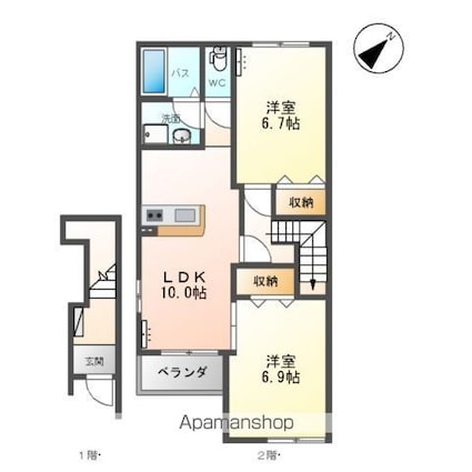 シンフォニーヒルズ[2LDK/56.53m2]の間取図