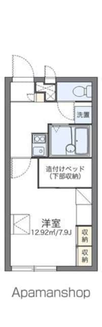 レオパレスコンフォール石橋Ｄ[1K/22.02m2]の間取図