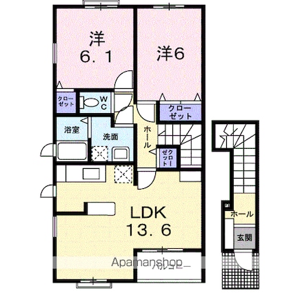 メルティー・アイⅡ　Ａ[2LDK/61.76m2]の間取図