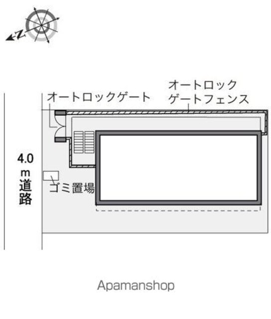 レオパレスラホンテーヌ[1K/22.74m2]の配置図