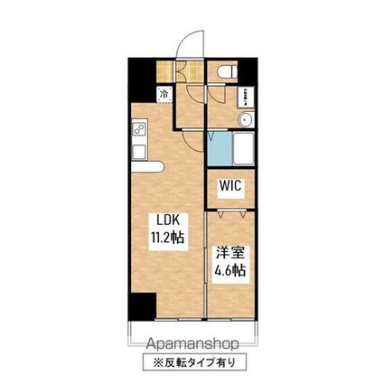フォレシティ新栄[1LDK/40.95m2]の間取図