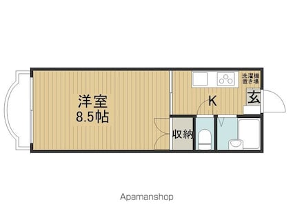ハイツ原[1K/25.35m2]の間取図