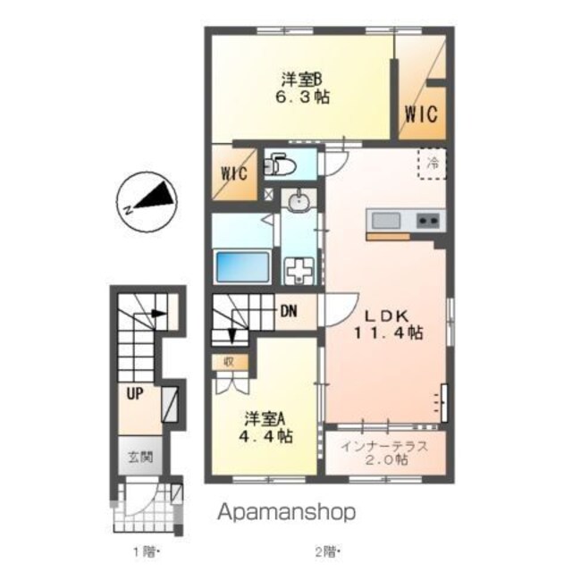 アルセＢ[2LDK/58.17m2]の間取図