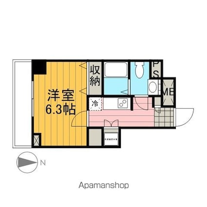 グラントゥルース両国[1K/22.02m2]の間取図
