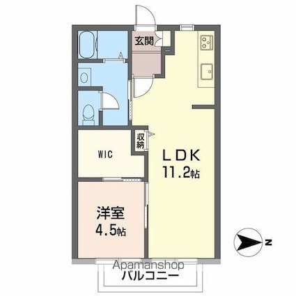 ディアス一宮[1LDK/40.46m2]の間取図