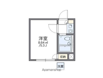 レオパレス落合[1K/13.86m2]の間取図