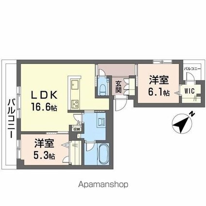 フィグ古江東町[2LDK/66.3m2]の間取図