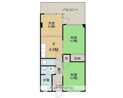 長野県長野市箱清水２丁目[3K/52.25m2]の間取図