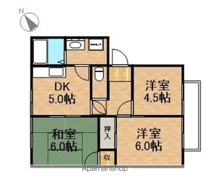 フレグランスＡ[3DK/51.84m2]の間取図