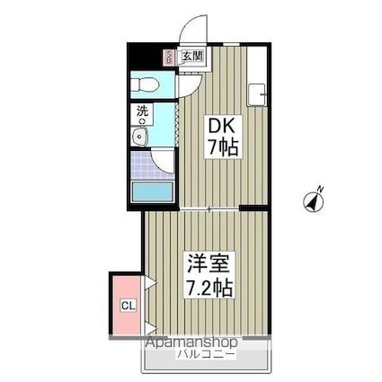第２成城島田マンション[1DK/30.71m2]の間取図