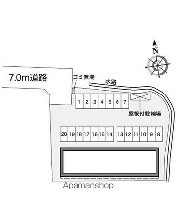 レオパレスサーブ[1K/28.02m2]の配置図