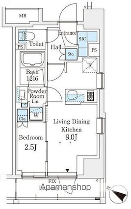 テラス駒込イースト[1LDK/30.78m2]の間取図